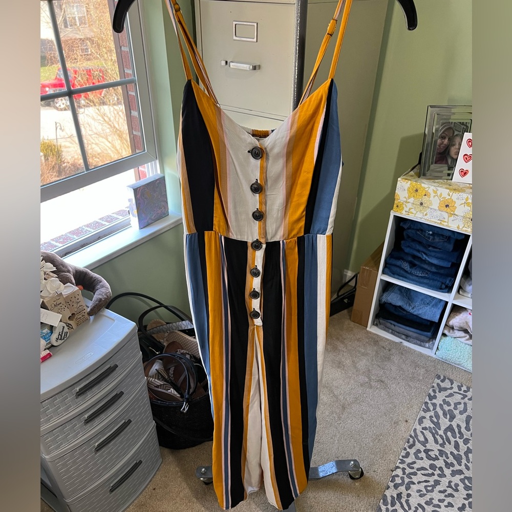 Multi Colored Strip Jumpsuit